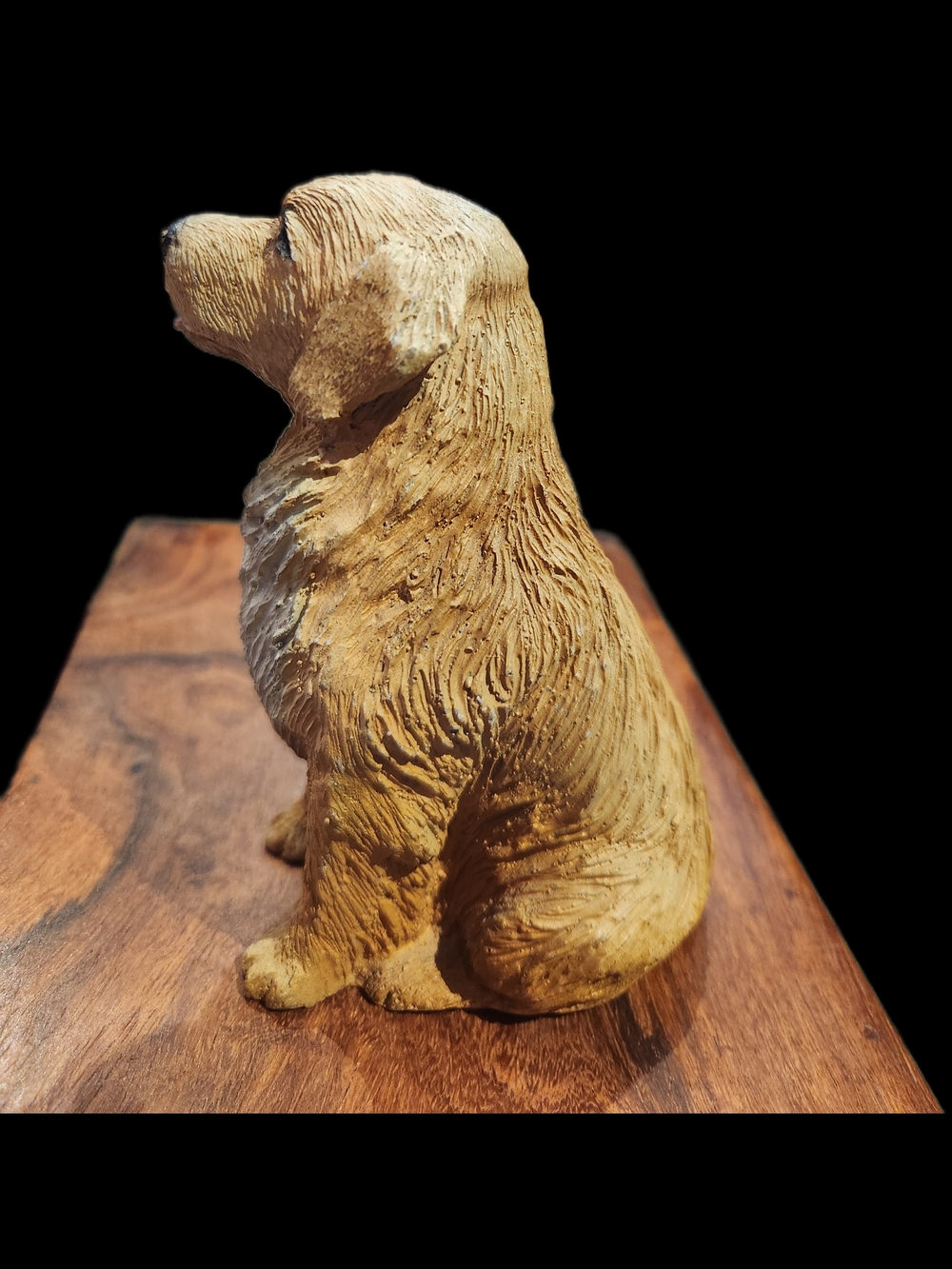 5" Appx Golden Retriever Stone Resin Figurine Statue Tan White Chest Dog Pet - Picture 2 of 10